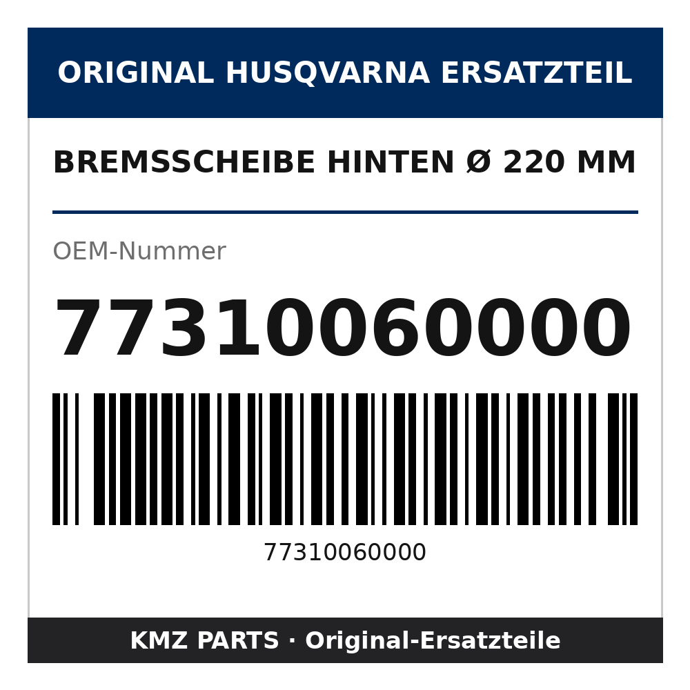 Husqvarna Original Bremsscheibe hinten Ø 220 mm 77310060000