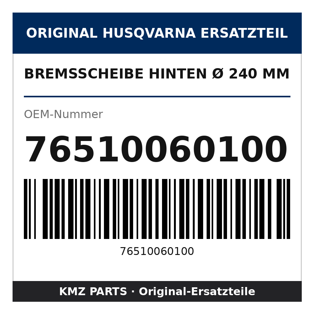 Husqvarna Original Bremsscheibe hinten Ø 240 mm 76510060100
