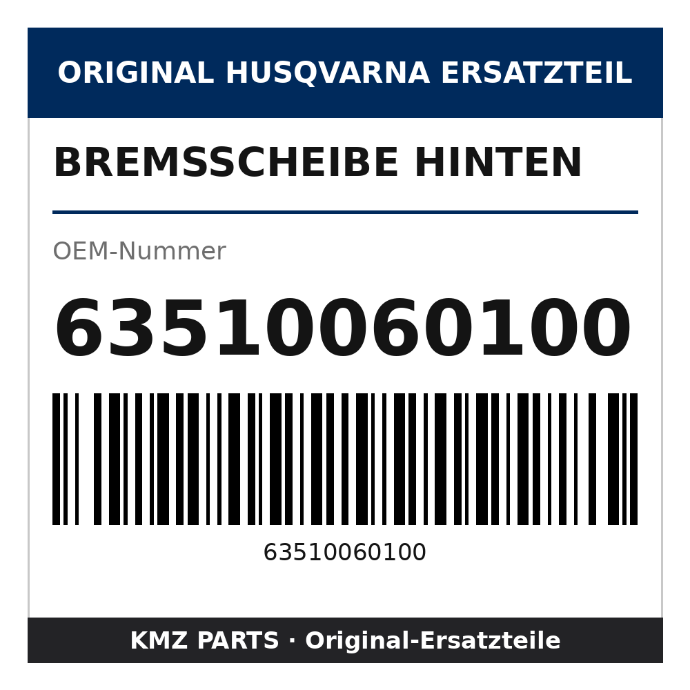 Husqvarna Original Bremsscheibe hinten 63510060100