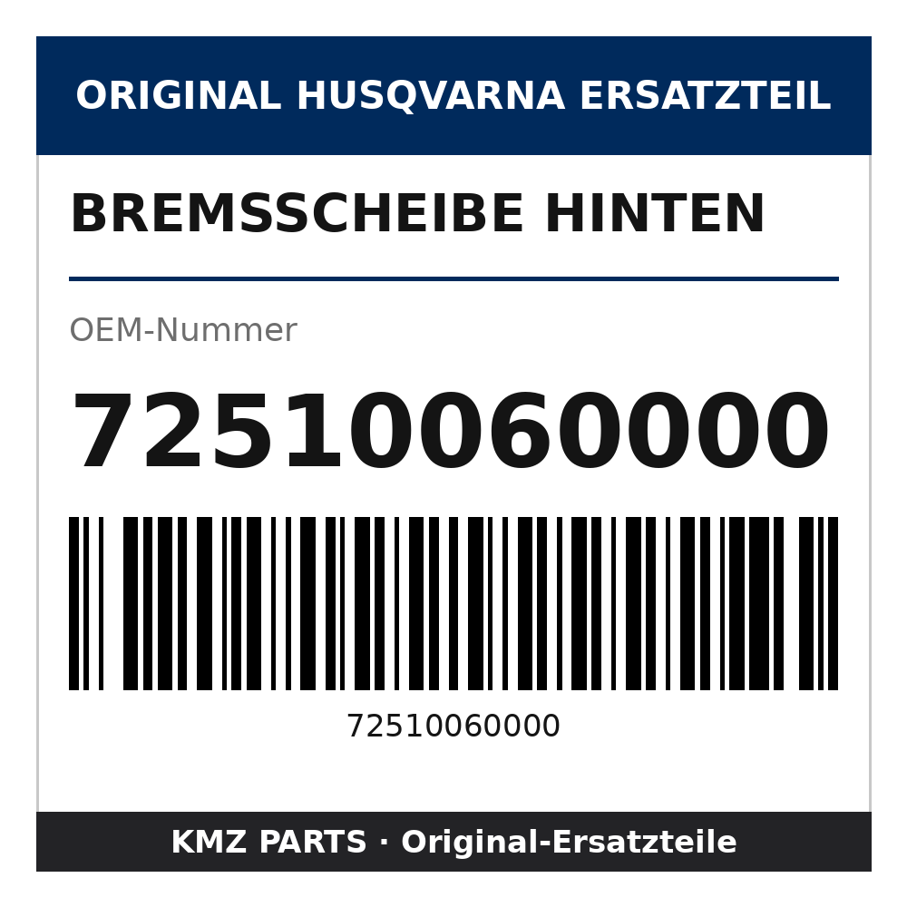 Husqvarna Original Bremsscheibe hinten 72510060000