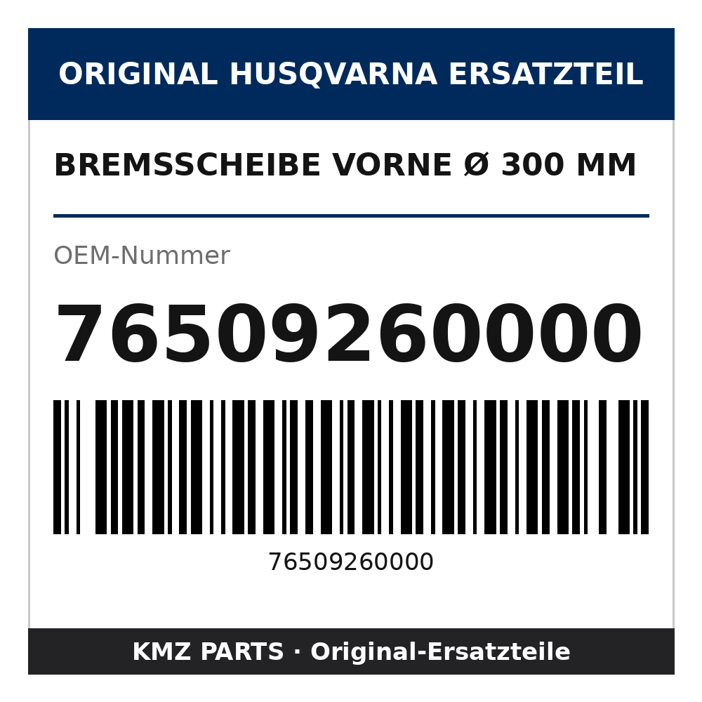 Husqvarna Original Bremsscheibe vorne Ø 300 mm 76509260000