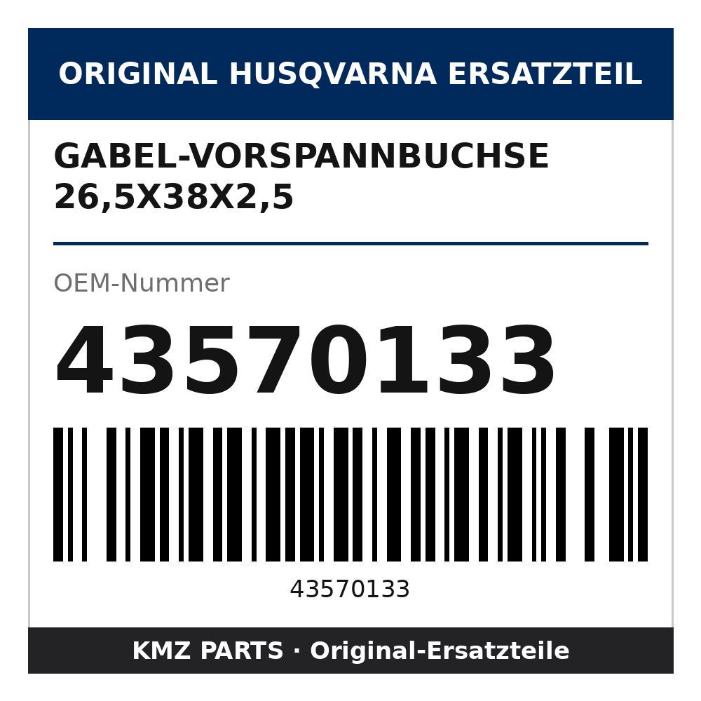 Husqvarna Original Gabel-Vorspannbuchse 26,5x38x2,5 43570133