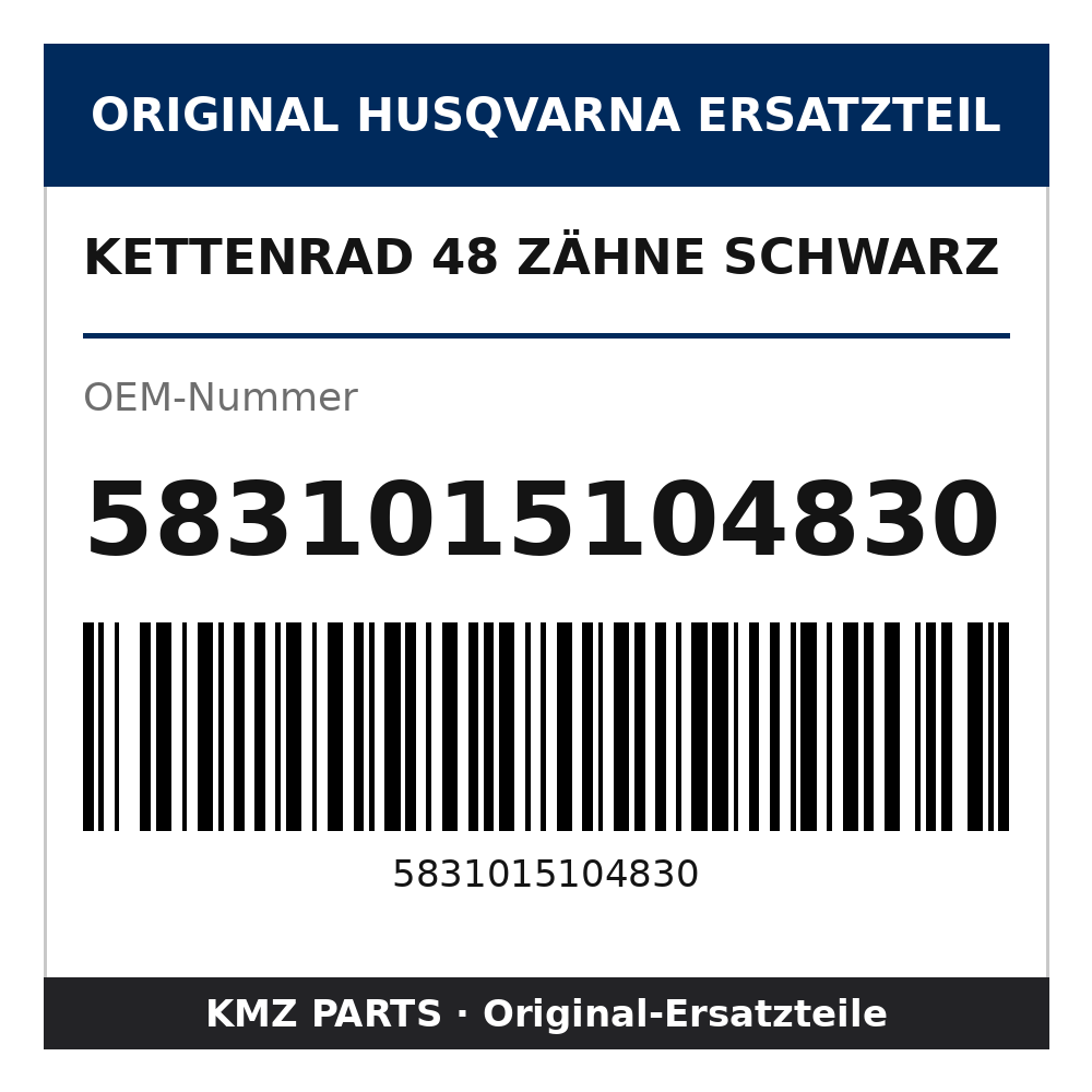 Husqvarna Original Kettenrad 48 Zähne schwarz 5831015104830