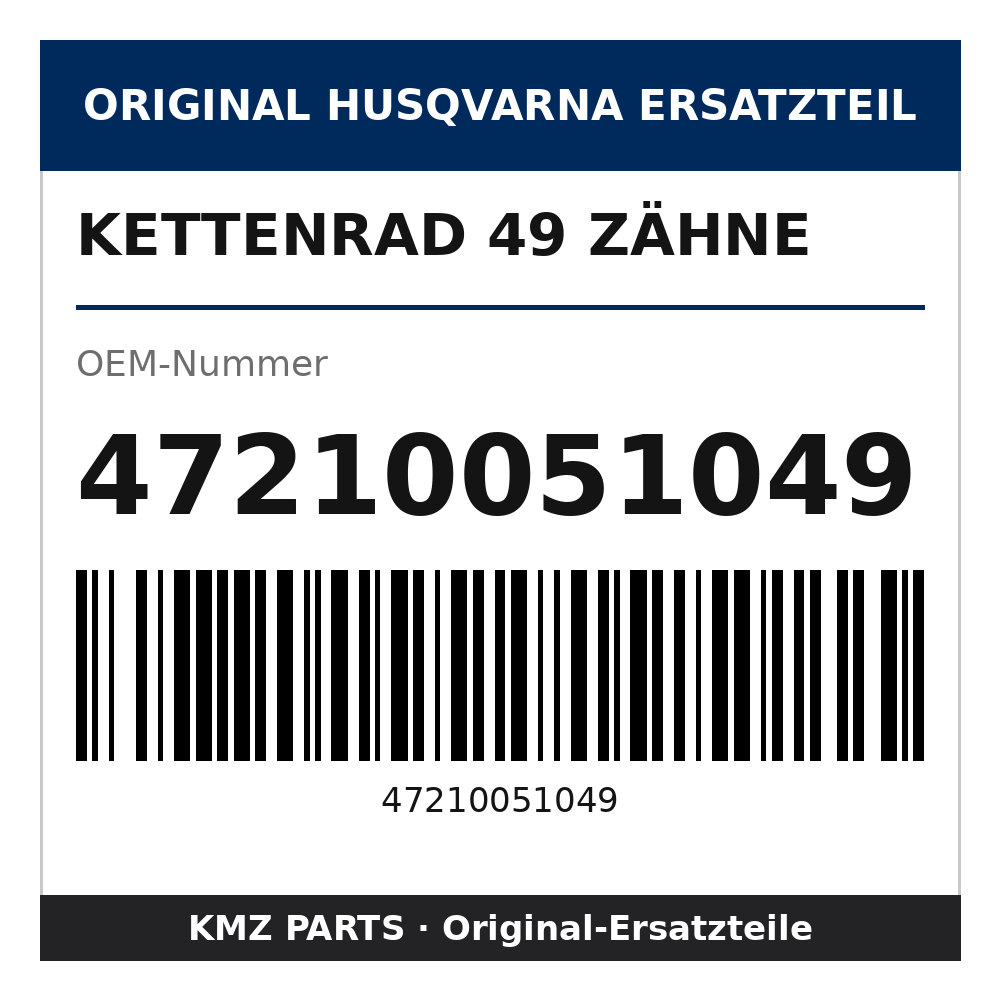 Husqvarna Original Kettenrad 49 Zähne 47210051049