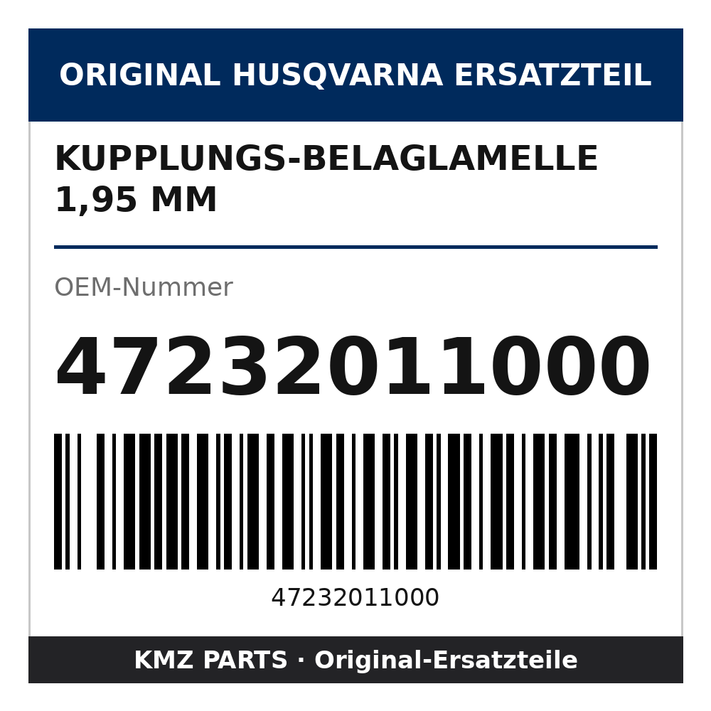 Husqvarna Original Kupplungs-Belaglamelle 1,95 mm 47232011000