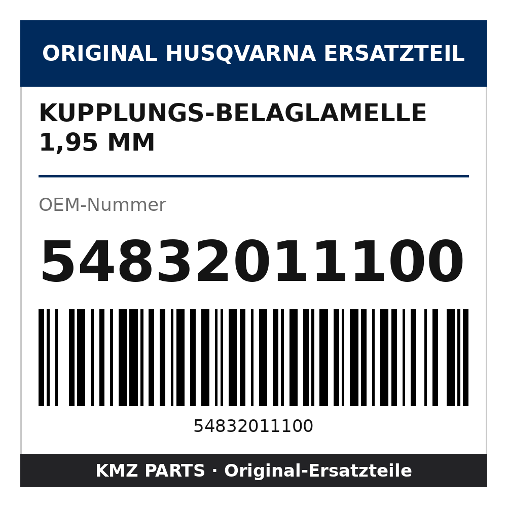 Husqvarna Original Kupplungs-Belaglamelle 1,95 mm 54832011100