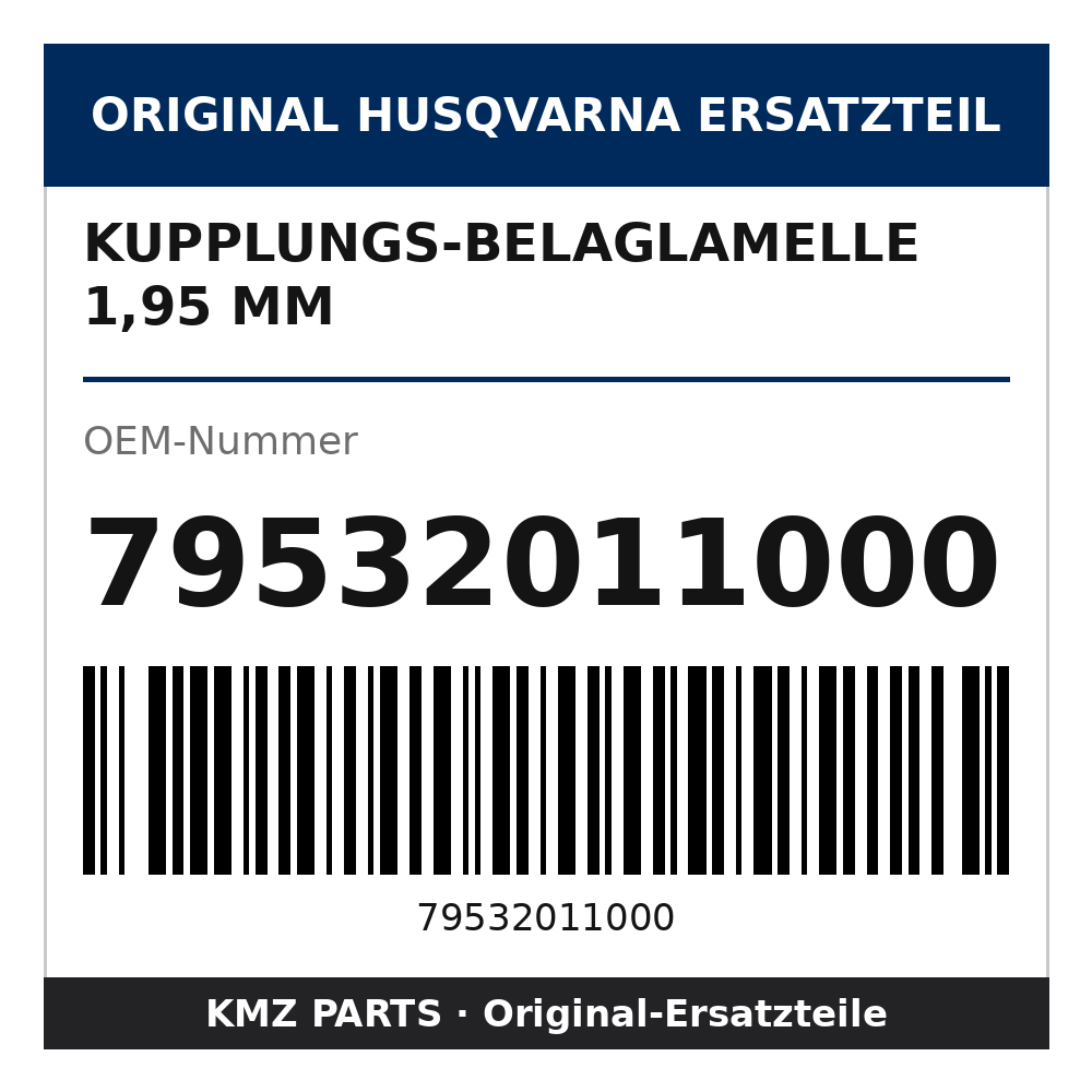 Husqvarna Original Kupplungs-Belaglamelle 1,95 mm 79532011000