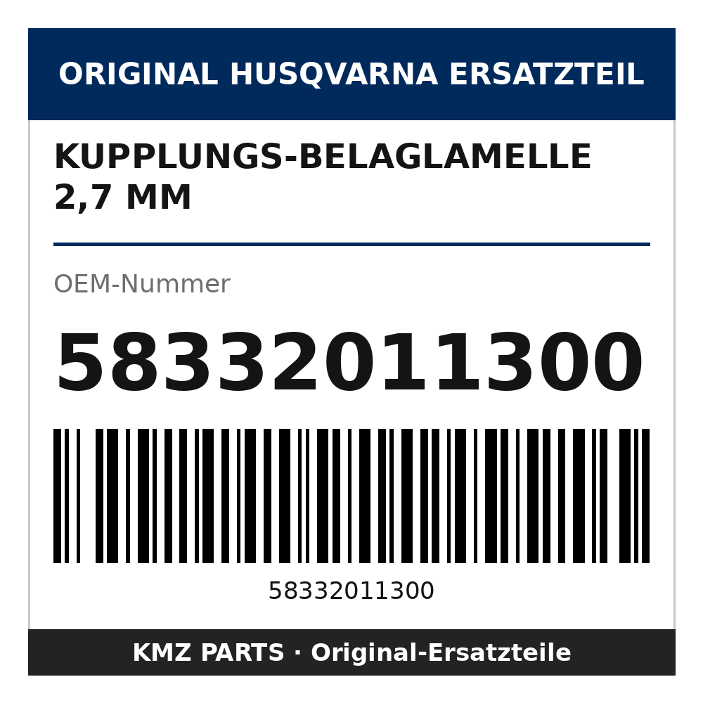 Husqvarna Original Kupplungs-Belaglamelle 2,7 mm 58332011300