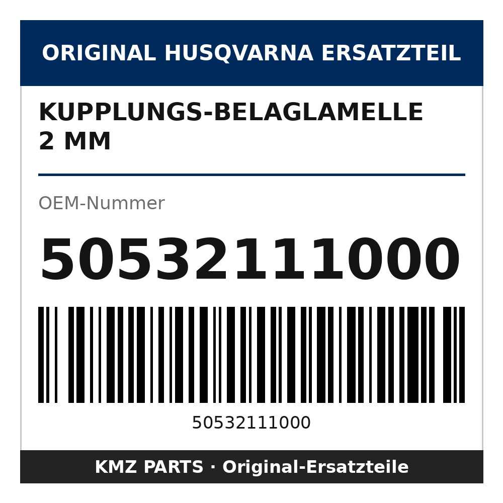 Husqvarna Original Kupplungs-Belaglamelle 2 mm 50532111000