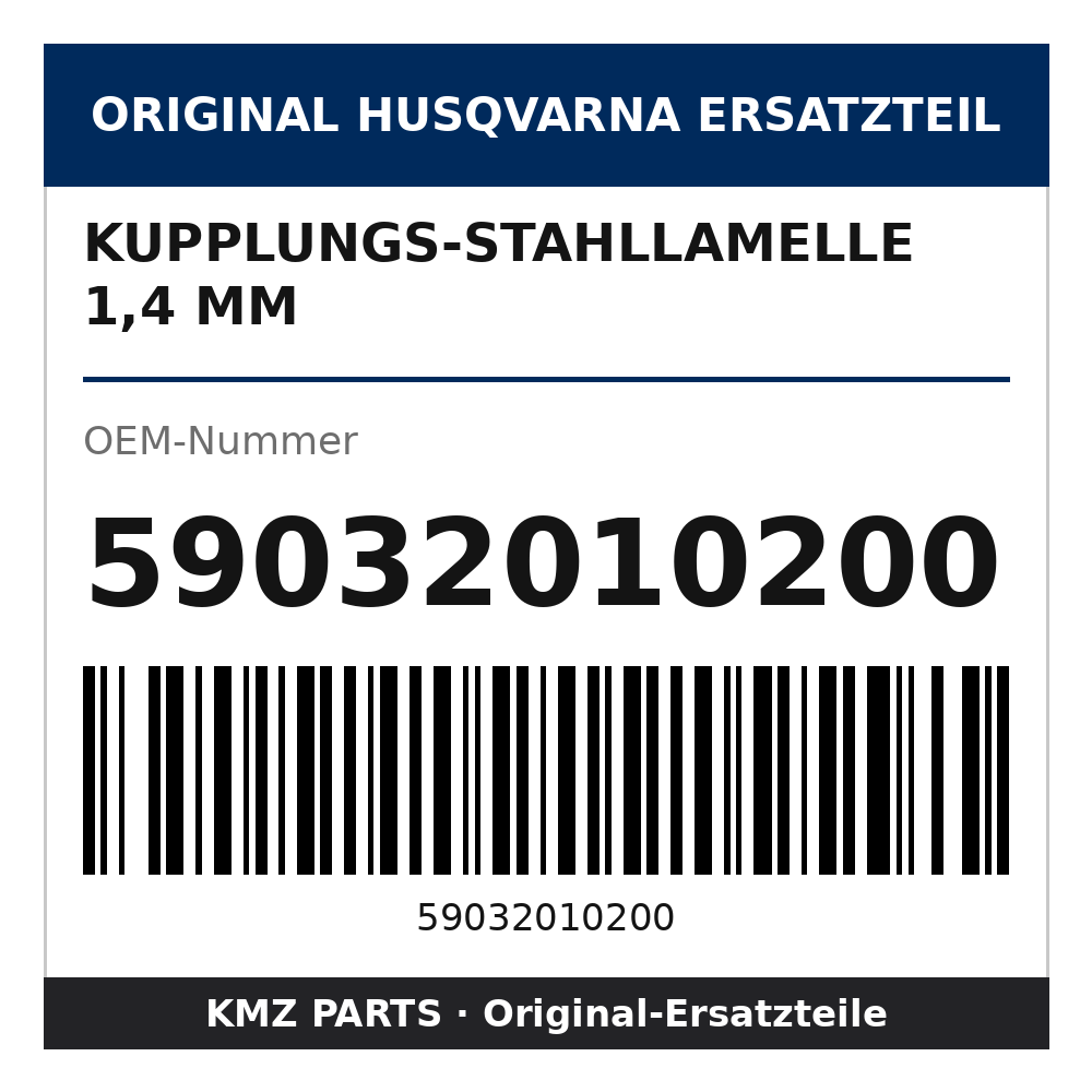 Husqvarna Original Kupplungs-Stahllamelle 1,4 mm 59032010200