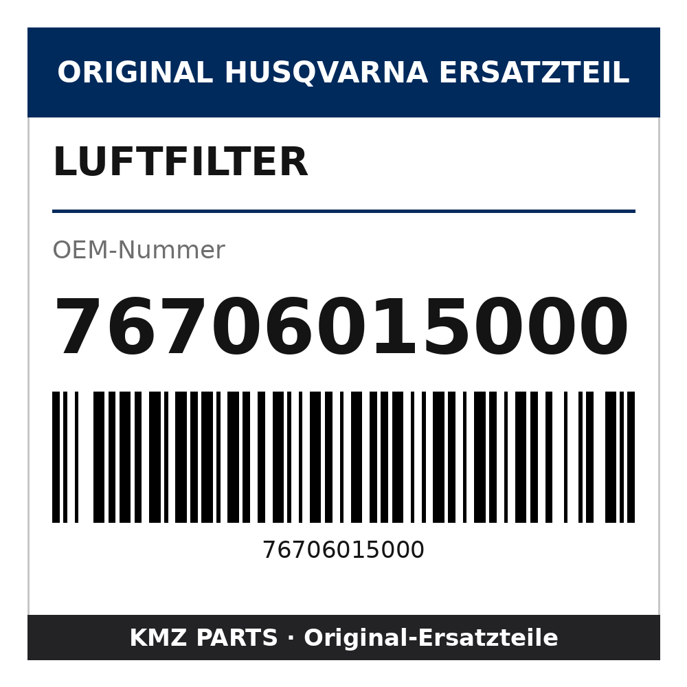 Husqvarna Original Luftfilter 76706015000