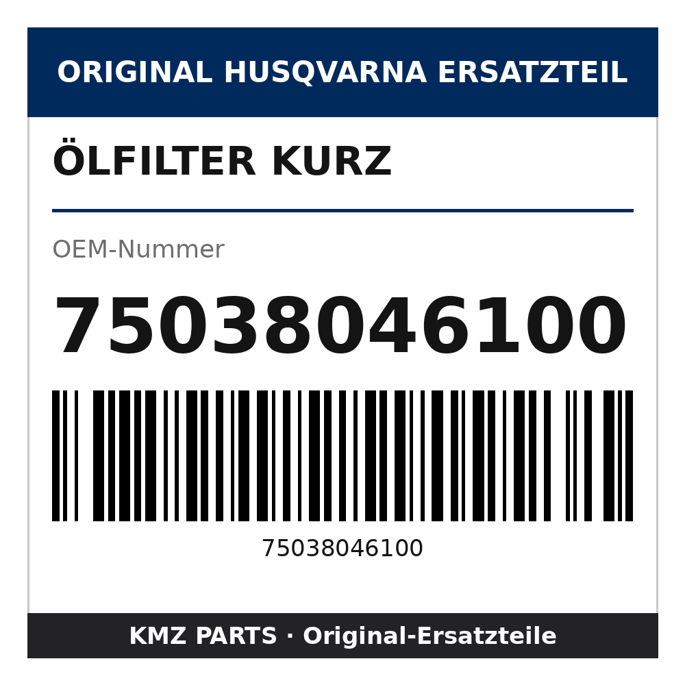 Husqvarna Original Ölfilter kurz 75038046100