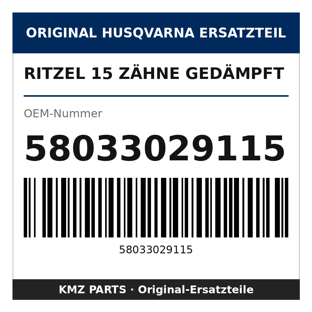 Husqvarna Original Ritzel 15 Zähne gedämpft 58033029115