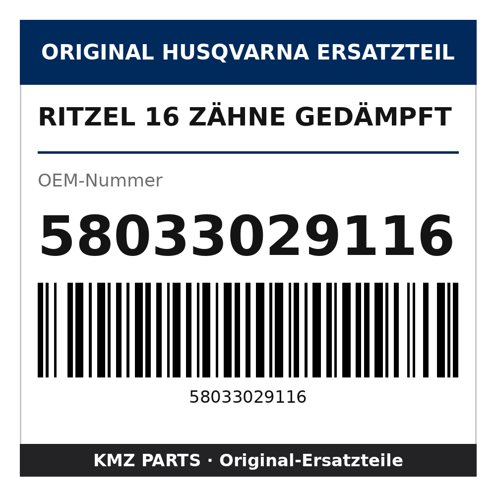 Husqvarna Original Ritzel 16 Zähne gedämpft 58033029116