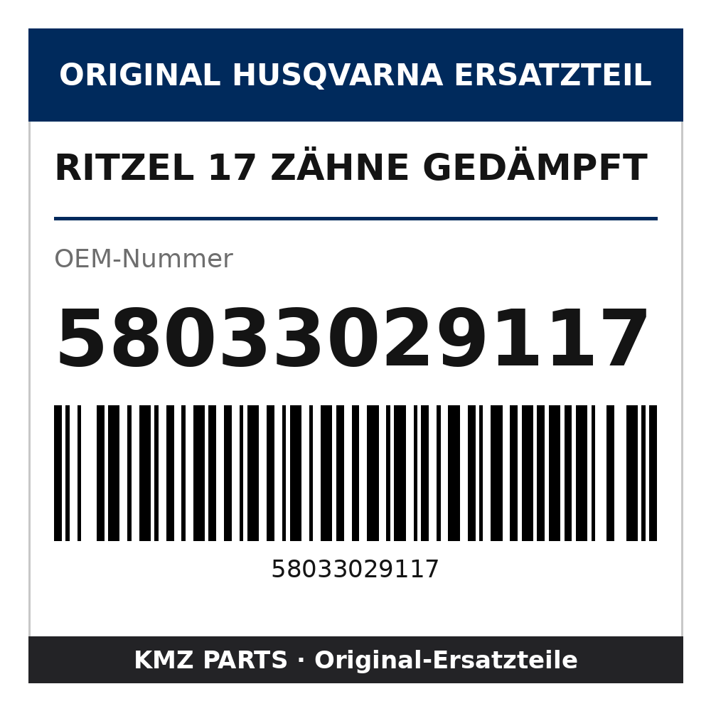 Husqvarna Original Ritzel 17 Zähne gedämpft 58033029117