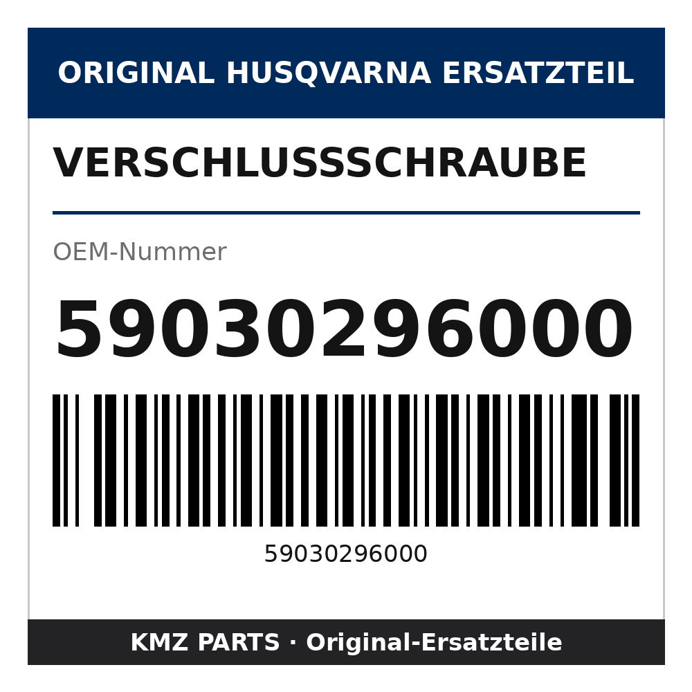 Husqvarna Original Verschlussschraube 59030296000