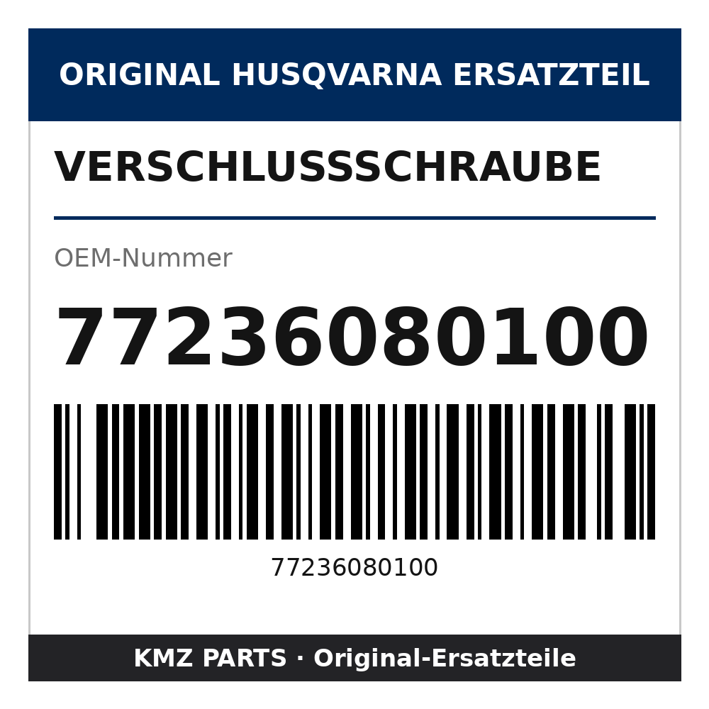 Husqvarna Original Verschlussschraube 77236080100