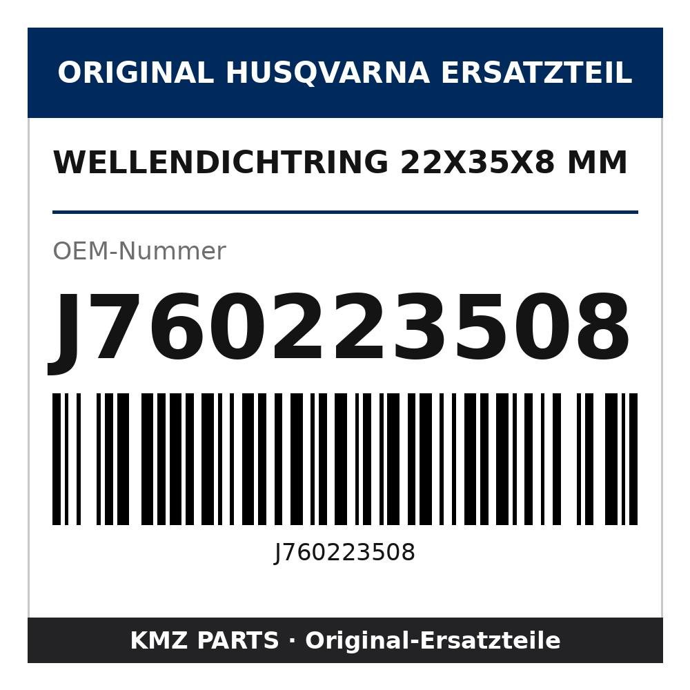 Husqvarna Original Wellendichtring 22x35x8 mm J760223508