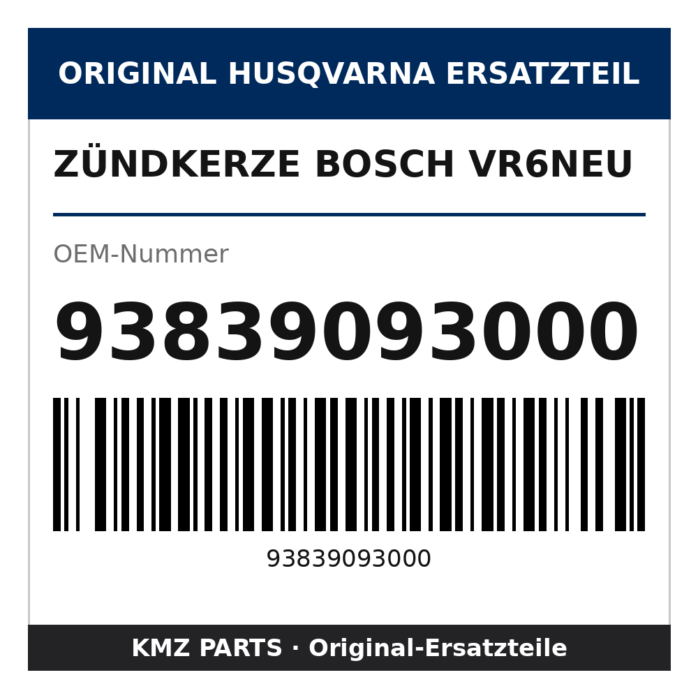 Husqvarna Original Zündkerze Bosch VR6NEU 93839093000
