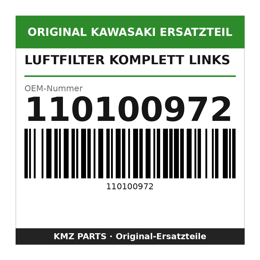 Kawasaki Luftfilter komplett links 110100972
