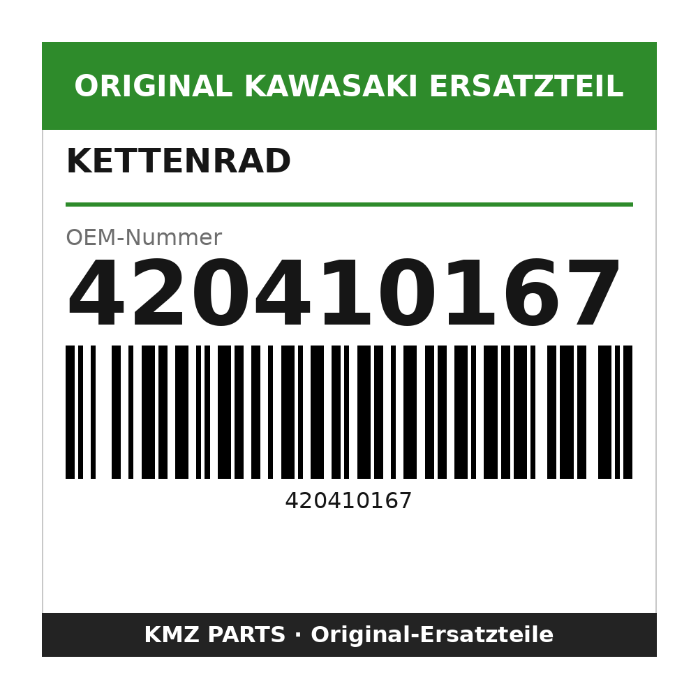 Kawasaki Kettenrad 50 Zähne, Aluminium 420410167