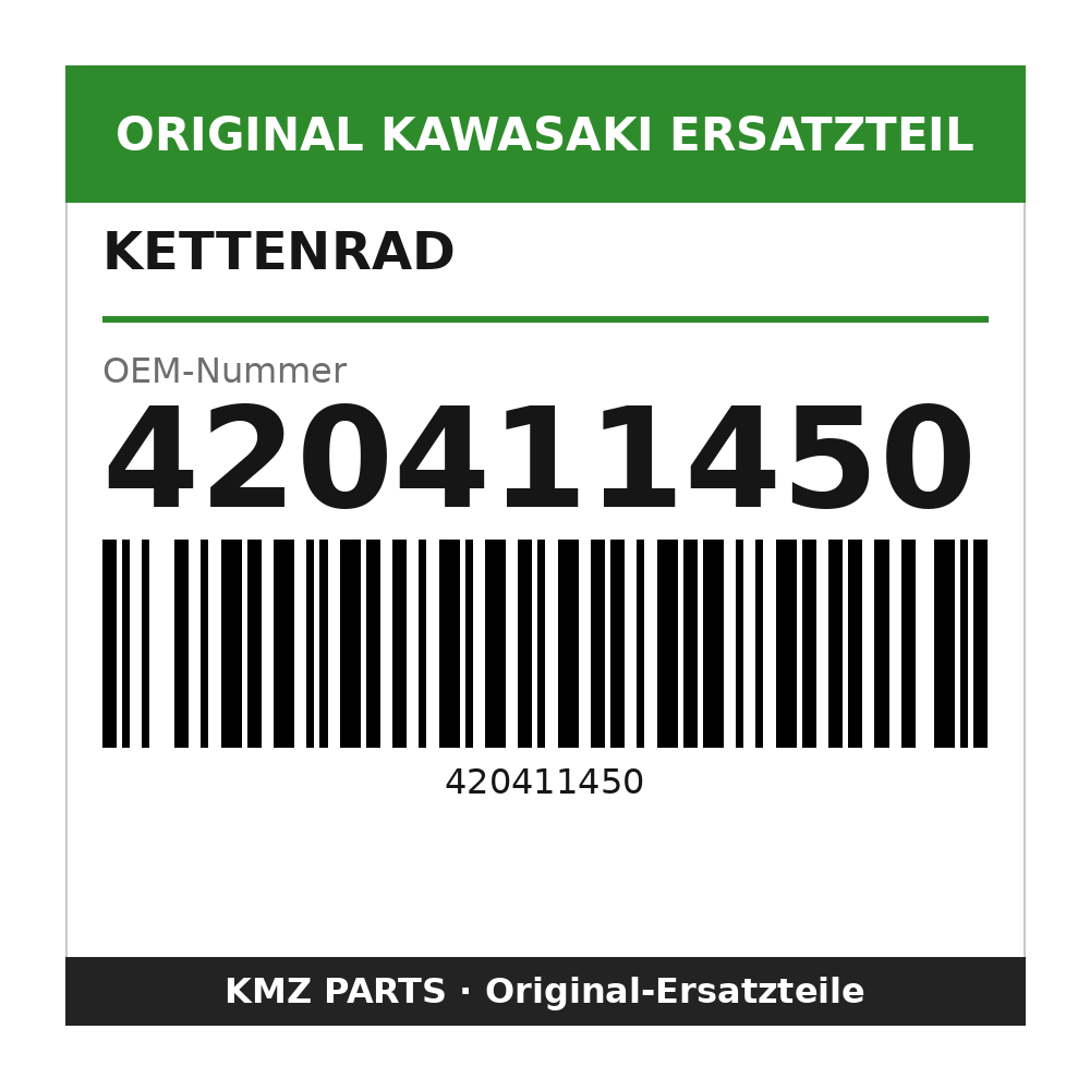 Kawasaki Kettenrad 50 Zähne, Aluminium 420411450