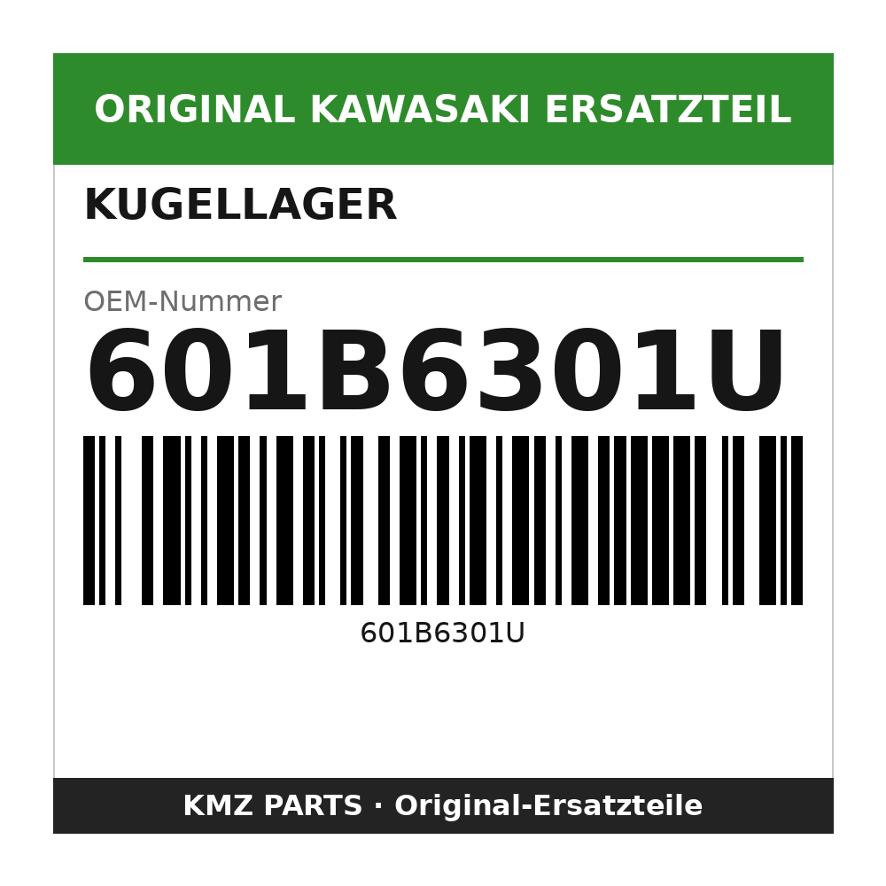 Kawasaki Kugellager 6301UG 601B6301U