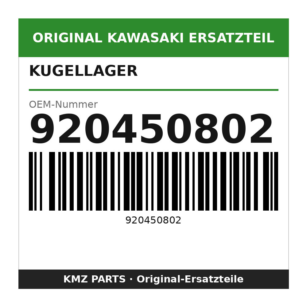 Kawasaki Kugellager 40X60X12 920450802