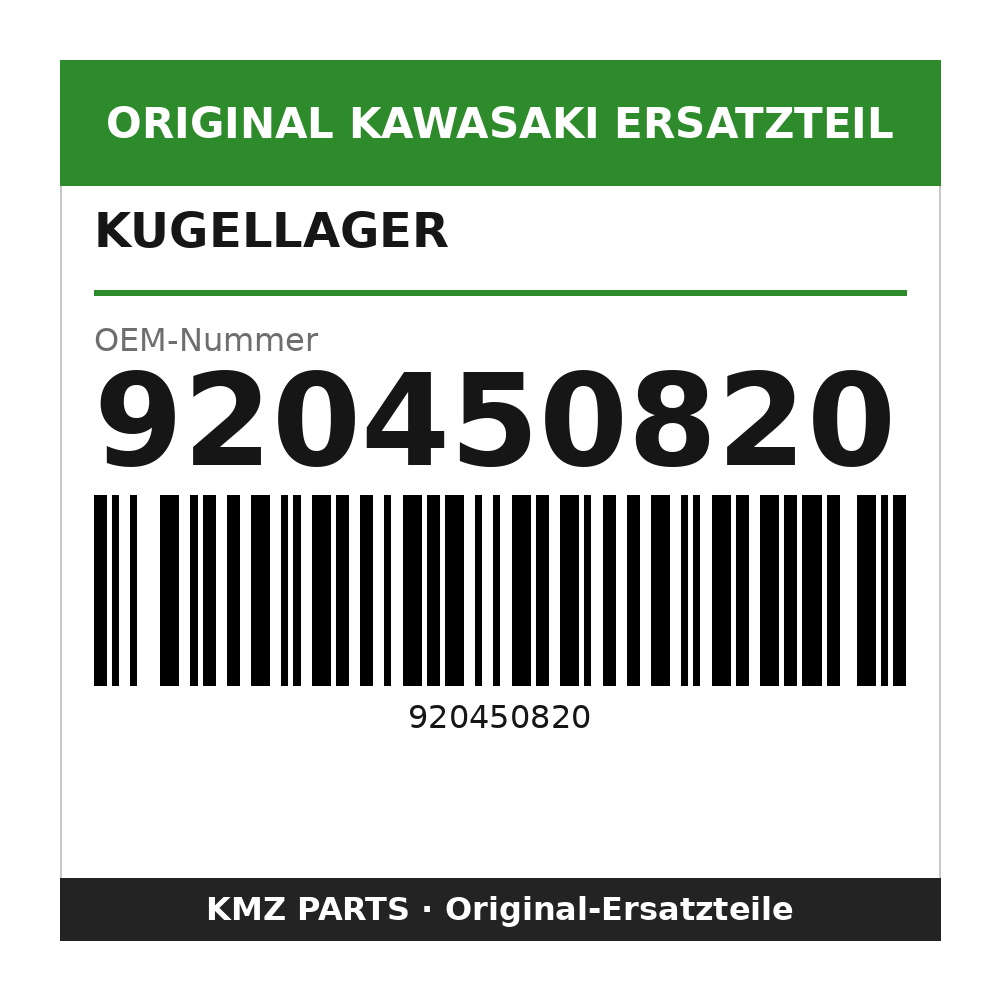 Kawasaki Kugellager 20X42X12 920450820