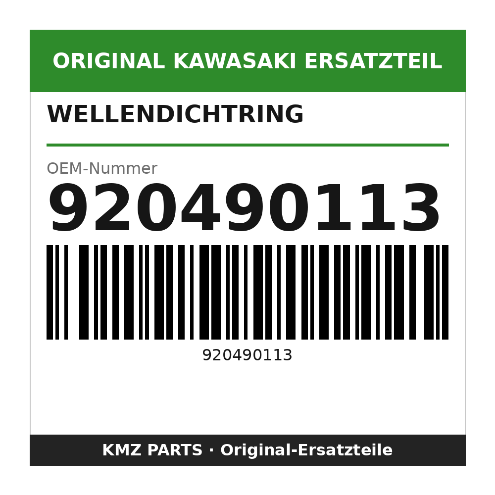 Kawasaki Wellendichtring 20x37x6.5 920490113