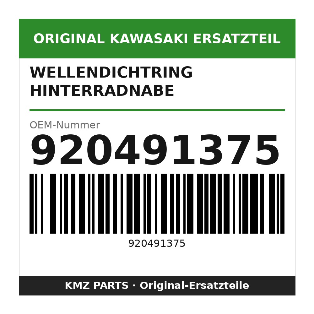 Kawasaki Wellendichtring Hinterradnabe 920491375