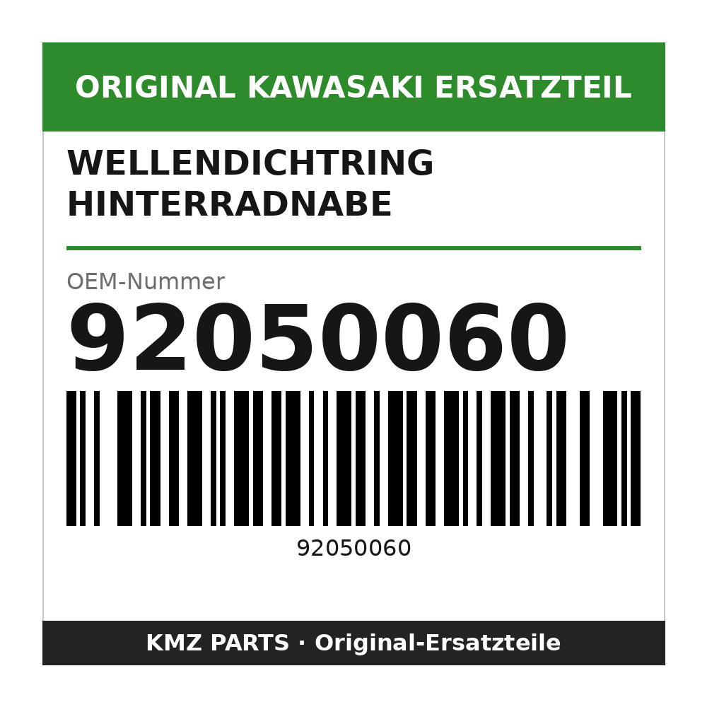 Kawasaki Wellendichtring Hinterradnabe 92050060