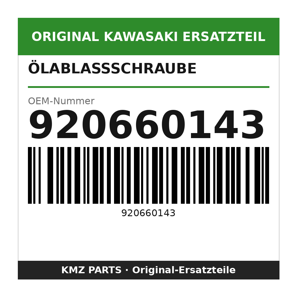 Kawasaki Ölablassschraube 920660143