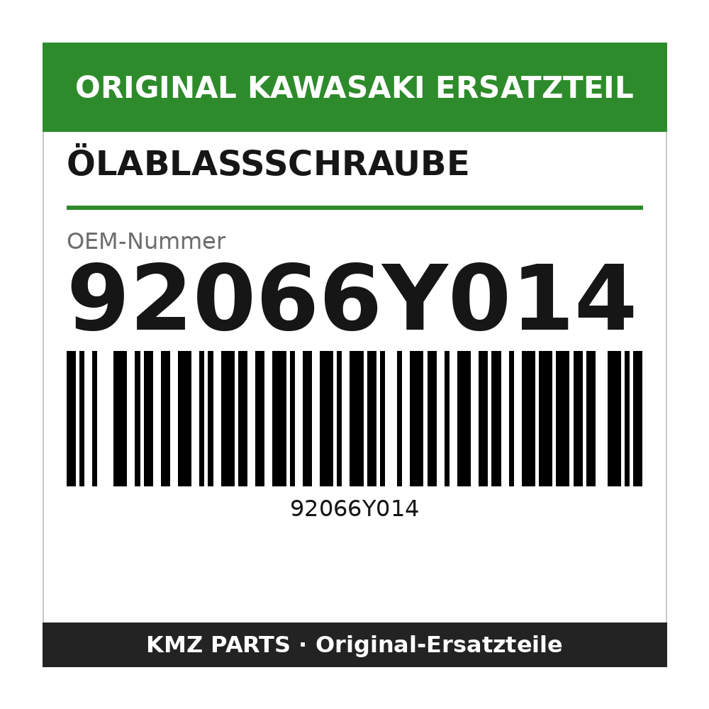 Kawasaki Ölablassschraube 92066Y014