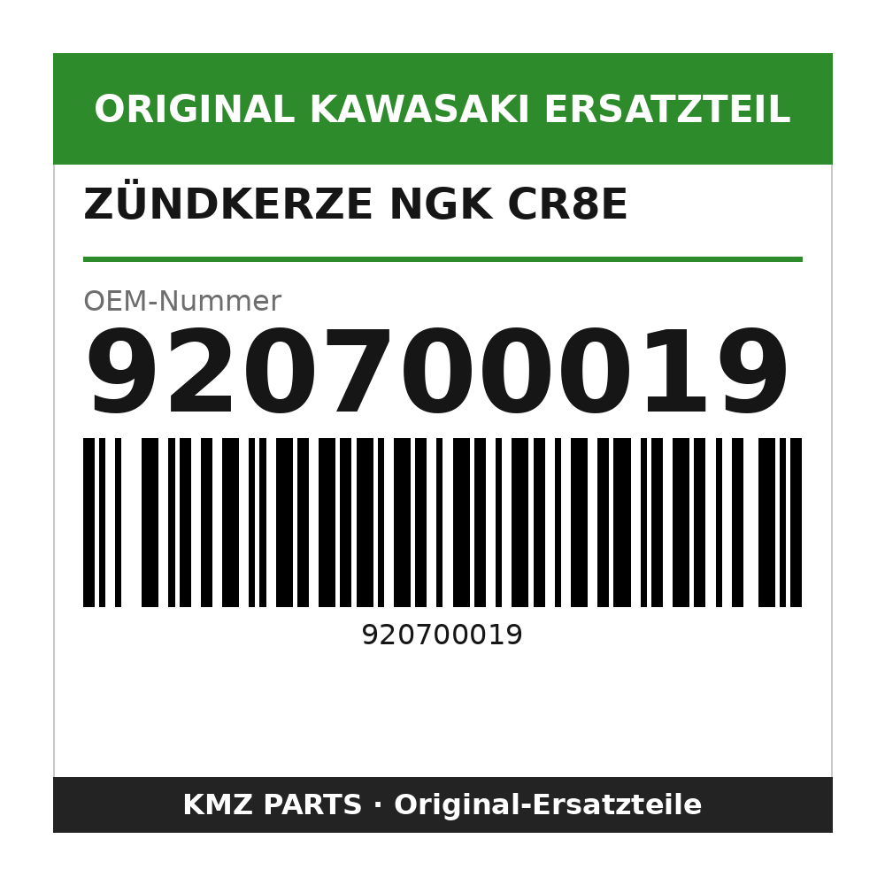 Kawasaki Zündkerze NGK CR8E 920700019
