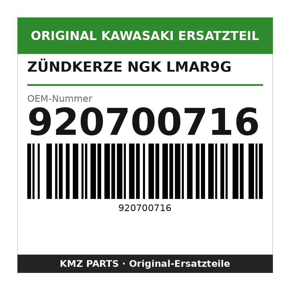 Kawasaki Zündkerze NGK LMAR9G 920700716