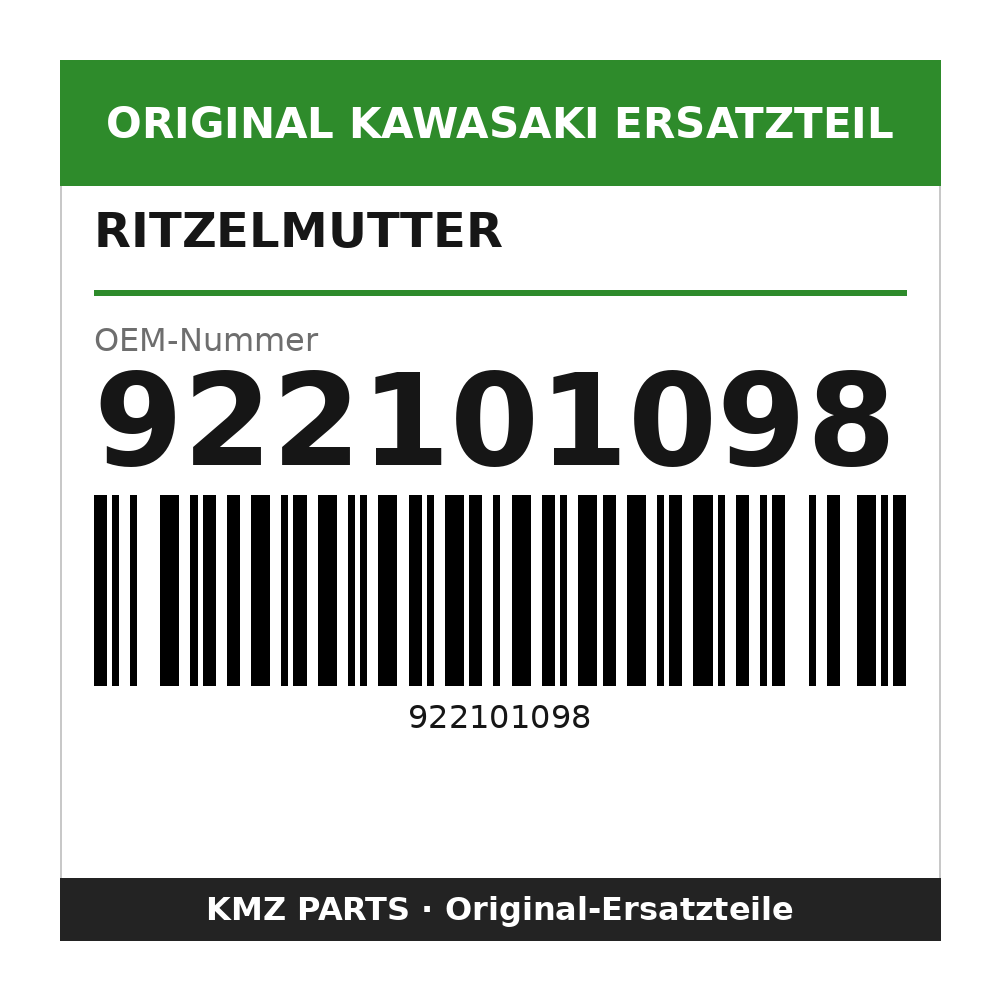 Kawasaki Ritzelmutter 922101098