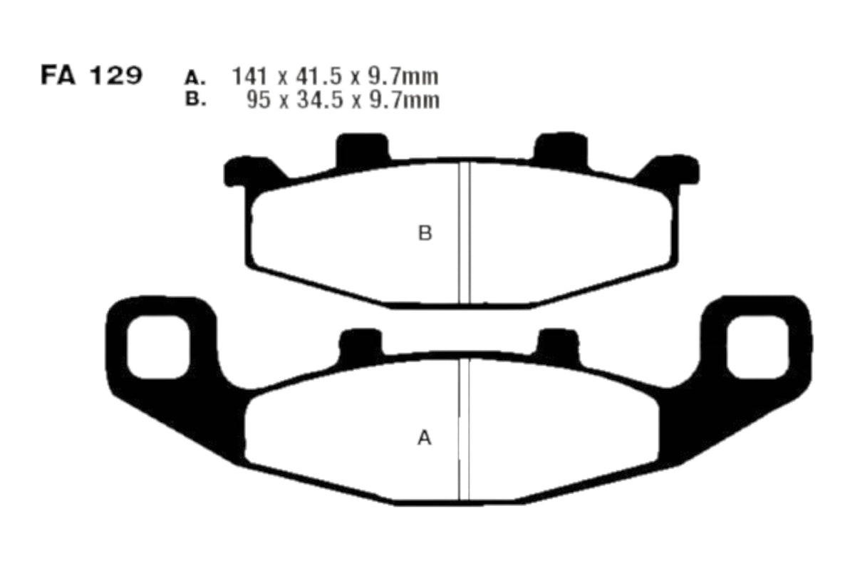 Bremsklötze Bremsbeläge EBC FA 129 V 1x Satz (2 Stück)