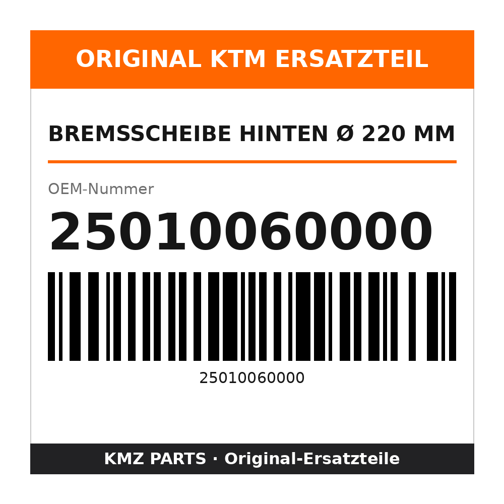 KTM Bremsscheibe hinten Ø 220 mm 25010060000
