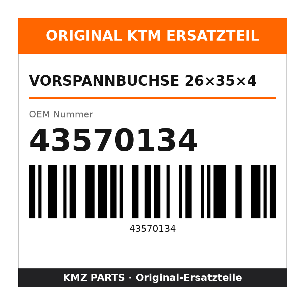 KTM Vorspannbuchse 26×35×4 43570134