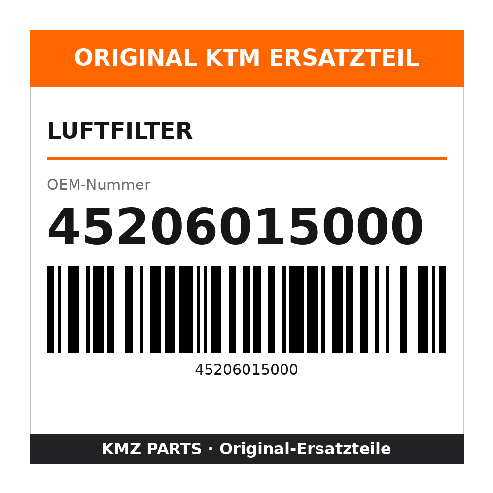 KTM Luftfilter 45206015000