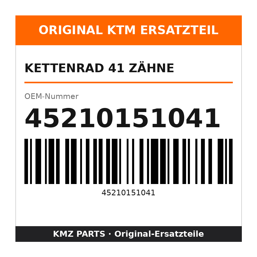 KTM Kettenrad 41 Zähne 45210151041