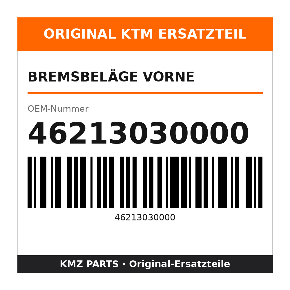 KTM Bremsbeläge vorne 46213030000