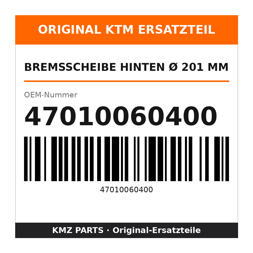 KTM Bremsscheibe hinten Ø 201 mm 47010060400