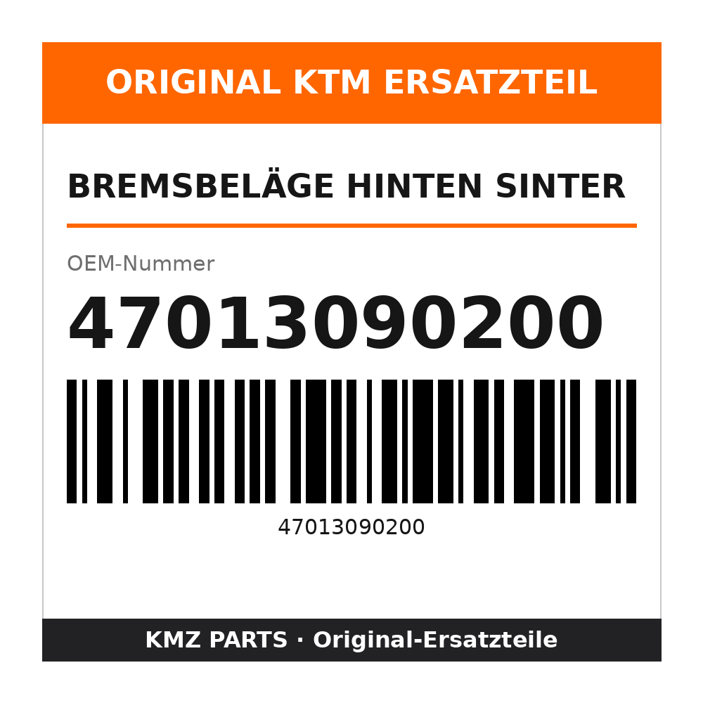 KTM Bremsbeläge hinten SINTER 47013090200