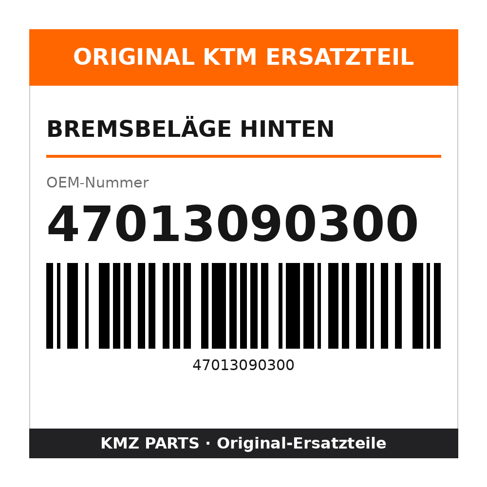 KTM Bremsbeläge hinten 47013090300