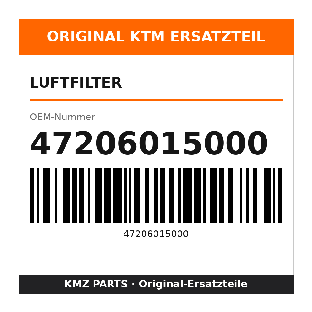 KTM Luftfilter 47206015000