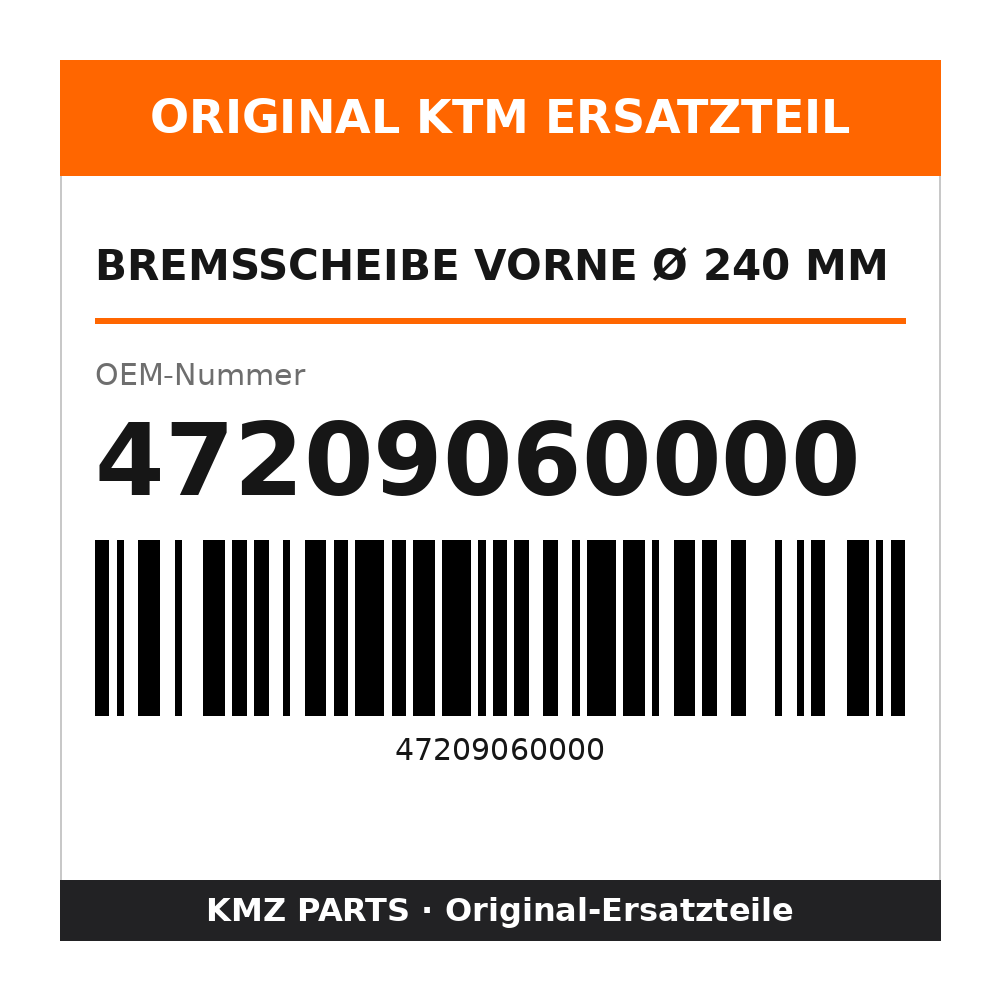KTM Bremsscheibe vorne Ø 240 mm 47209060000