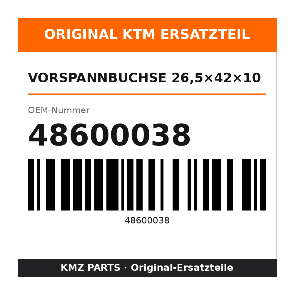 KTM Vorspannbuchse 26,5×42×10 48600038
