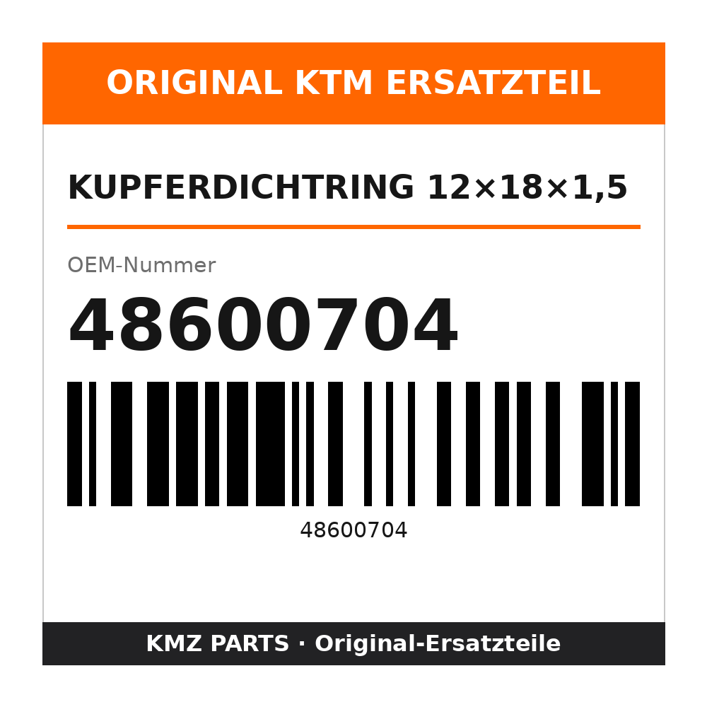 KTM Kupferdichtring 12×18×1,5 48600704